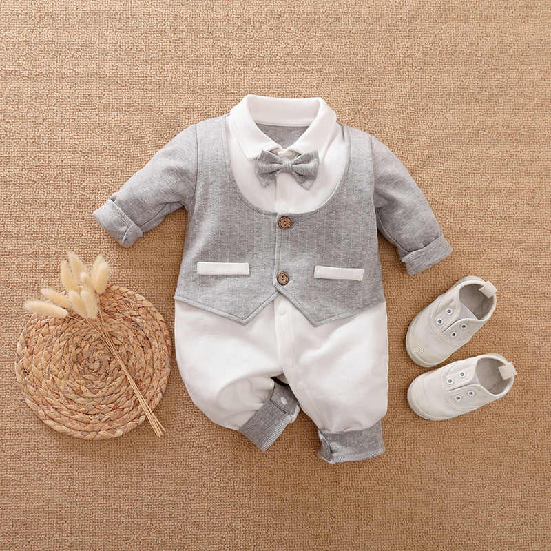 Baby Gentleman Jumpsuit – Long-Sleeve Cotton Romper