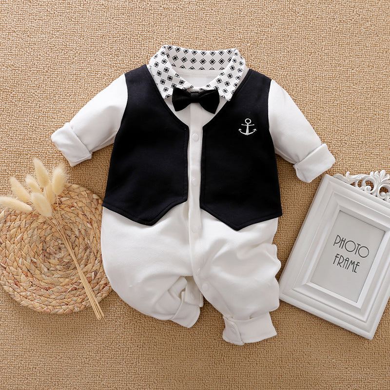 Baby Gentleman Jumpsuit – Long-Sleeve Cotton Romper