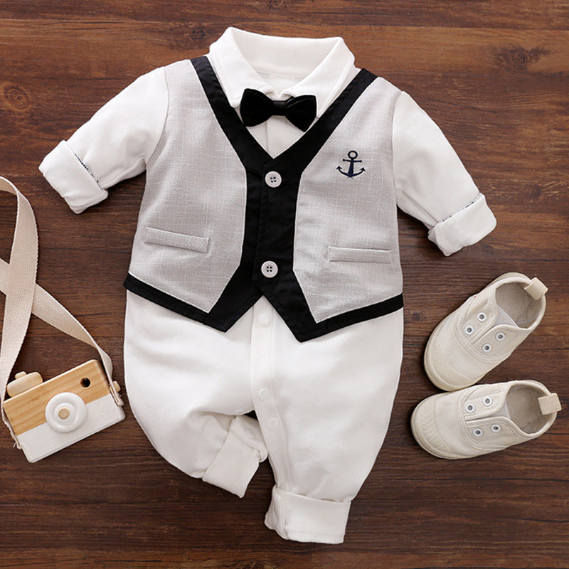 Baby Gentleman Jumpsuit – Long-Sleeve Cotton Romper