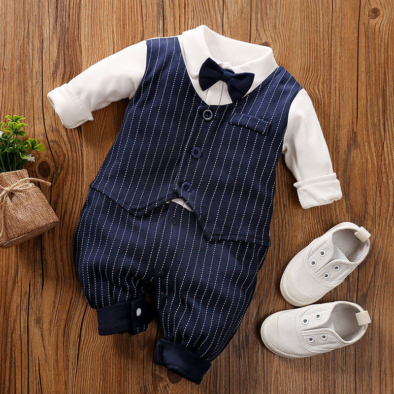 Baby Gentleman Jumpsuit – Long-Sleeve Cotton Romper