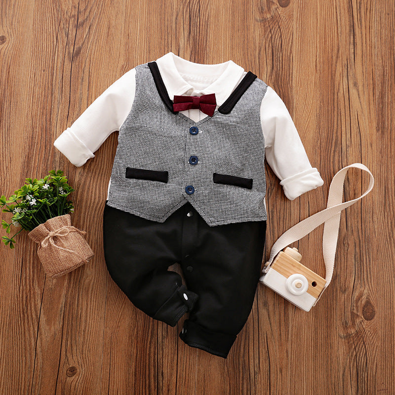 Baby Gentleman Jumpsuit – Long-Sleeve Cotton Romper