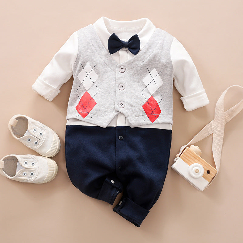 Baby Gentleman Jumpsuit – Long-Sleeve Cotton Romper