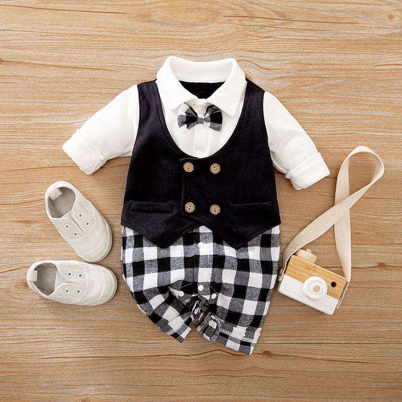 Baby Gentleman Jumpsuit – Long-Sleeve Cotton Romper