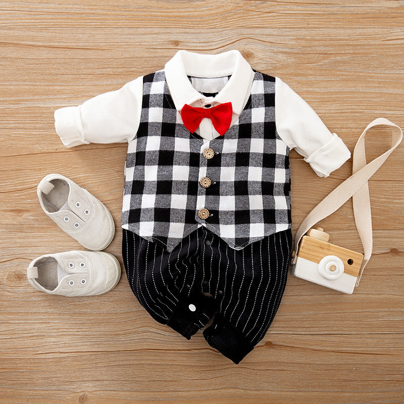 Baby Gentleman Jumpsuit – Long-Sleeve Cotton Romper