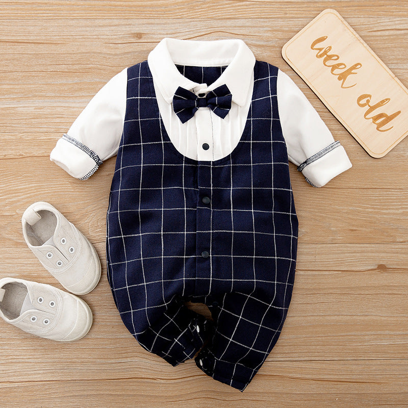 Baby Gentleman Jumpsuit – Long-Sleeve Cotton Romper